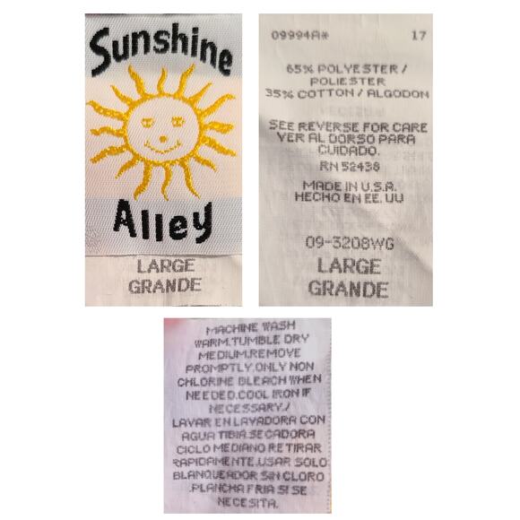 Sunshine Alley Unisex Scrub Jacket Lab Coat Top Large Long Sleeve Multicolor - Picture 4 of 4